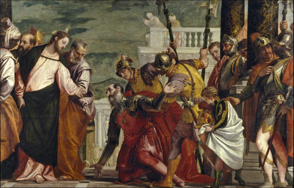 Paolo Veronese, Christ and the Centurion, c 1571 Oil on canvas, 75.5 x 116.9 in Museo Nacional del Prado, Madrid