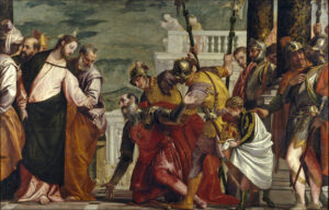 Paolo Veronese, Christ and the Centurion, circa 1571 Oil on canvas, 75.5 x 116.9 in Museo del Prado, Madrid