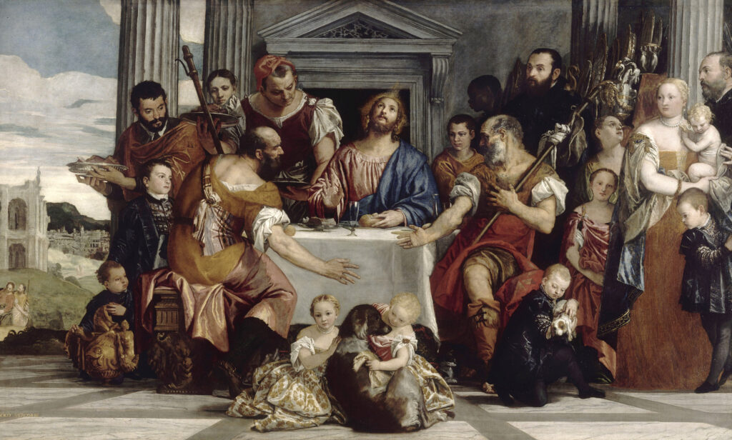 Paolo Veronese, Supper at Emmaus, c 1559 Oil on canvas, 94.8 x 163.2 in Louvre Museum, Paris