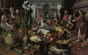 Pieter Aertsen, Christ in the House of Mary and Martha, 1553 Oil on panel, 49.6 x 78.7 in Museum Boijmans Van Beuningen, Rotterdam