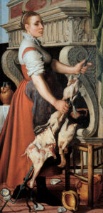 Pieter Aertsen, The Cook, 1559 Oil on panel, 67.3 x 33.4 in Musei di Strada Nuova, Genoa