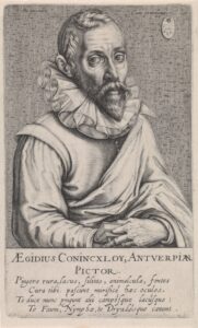 Portrait of Gillis van Coninxloo by Andries Jacobsz Stock, published by Hendrik Hondius I in 1610