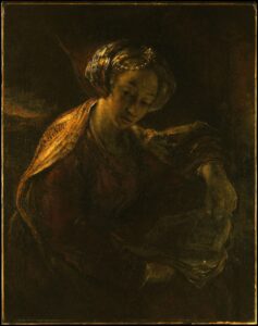Willem Drost, The Sibyl, circa 1654 Oil on canvas, 38.5 x 30.7 in Metropolitan Museum of Art, New York