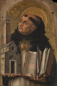 Carlo Crivelli, Saint Thomas Aquinas, 1476 Tempera on poplar panel, 24 x 15.7 in National Gallery, London