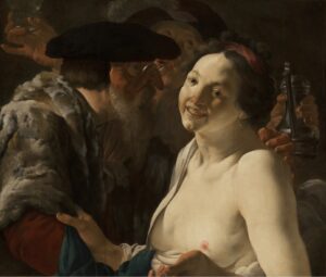 Hendrick ter Brugghen, Unequal Couple, c. 1623 Oil on canvas, 29.3 x 35.1 in Private Collection