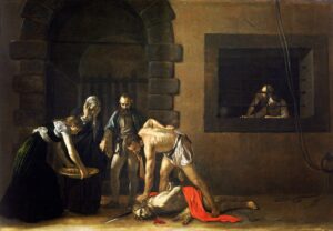 Caravaggio, The Beheading of Saint John the Baptist, 1608 Oil on canvas, 11.8 x 17 ft St. John's Co-Cathedral, Valletta, Malta
