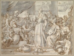 Francesco Solimena, The Continence of Scipio, between 1657 and 1747 Pen and brown ink, brush and gray wash, over black chalk, 16-9/16 x 22-5/16 in Metropolitan Museum of Art, New York