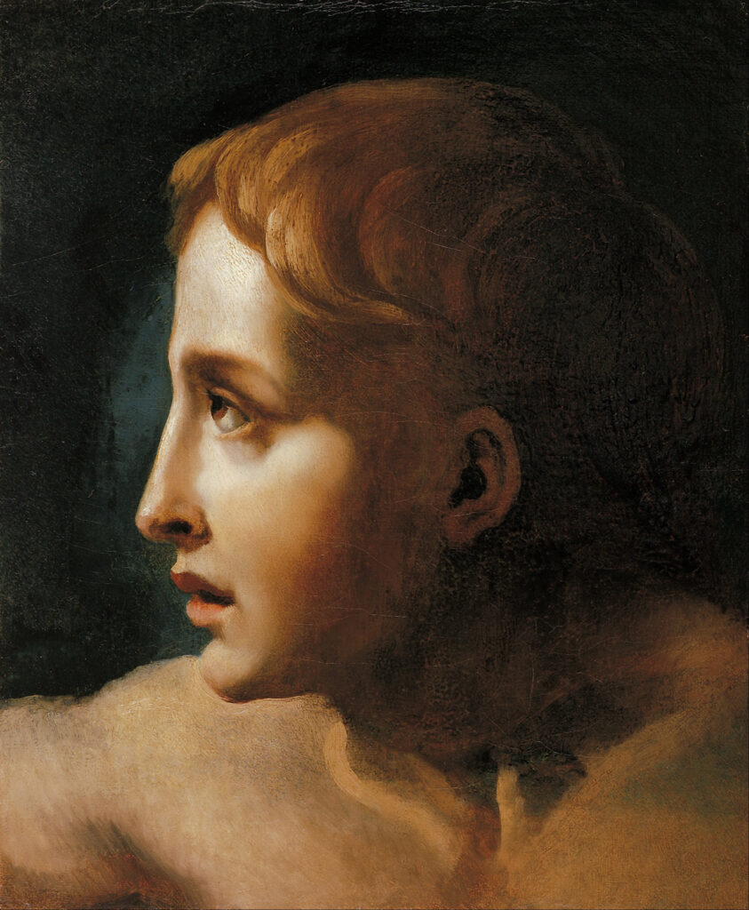 Théodore Géricault, Head of a Youth, c 1821–1824 Oil on canvas, 18.1 x 15 in Art Gallery of South Australia, Adelaide, Australia