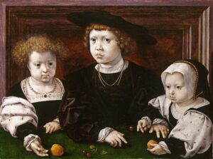 Jan Gossaert, The Three Children of Christian II of Denmark, 1525 Oil on panel, 13.4 x 18.1 in Royal Collection, UK