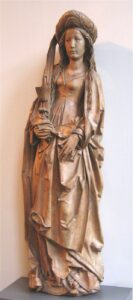 Tilman Riemenschneider, Saint Barbara Linden wood, 52.5 x 15.5 x 10.5 in Bavarian National Museum, Munich