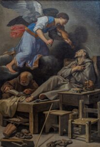 Carlo Saraceni, Vision of Saint Francis, circa 1615 Oil on canvas, 95.8 x 65.9 in Alte Pinakothek, Munich