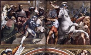 Pordenone, Pilate Judges Christ, 1520 Fresco Cremona Cathedral