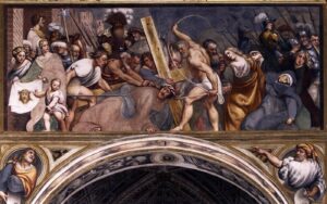 Pordenone, Carrying the Cross, 1520 Fresco Cremona Cathedral