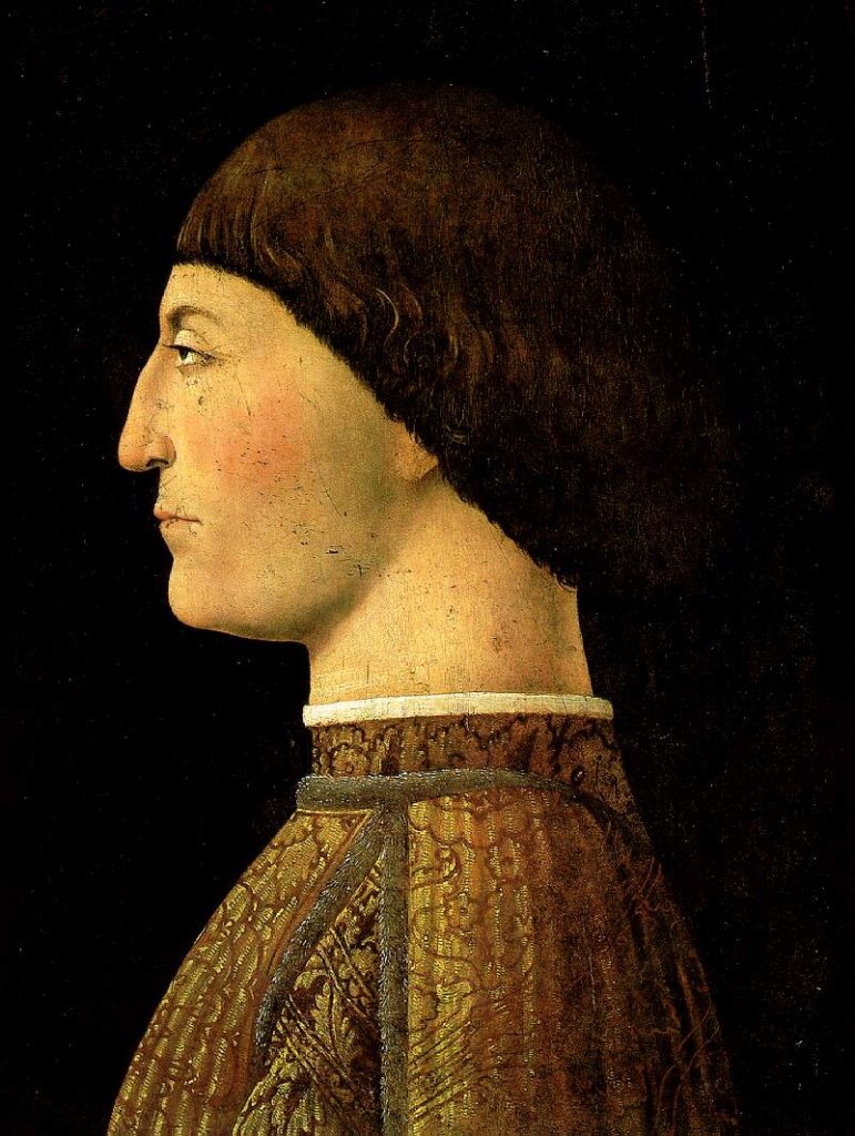 Piero della Francesca, Sigismondo Pandolfo Malatesta, 1451 Oil and tempera on panel, 17.3 x 13.4 in Musée du Louvre, Paris