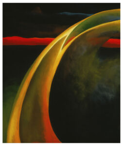 Georgia O'Keeffe, Red and Orange Streak, 1919 Oil on canvas 27 x 22.9 in Philadelphia Art Museum
