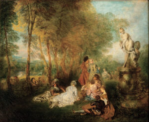 Jean-Antoine Watteau, The Feast of Love Oil on canvas, 24.01 x 29.52 in Gemäldegalerie Alte Meister, Dresden