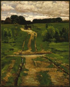 Childe Hassam, Back Road, circa 1884 Oil on canvas, 31 x 24.7 in Brooklyn Museum