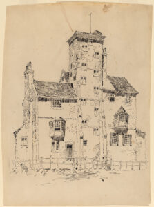 Childe Hassam, Norman Structure, 1885 Pen and black ink over graphite on board, 10 3/8 x 7 5/8 in National Gallery of Art, Washington DC