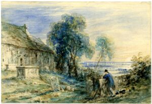 John Constable, Illustration to Thomas Gray's 'Elegy', Stanza V Watercolor British Museum, London