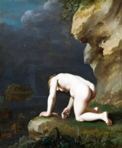 Cornelis van Poelenburgh, The Goddess Calypso Rescues Ulysses, 1630 Oil on copper, 8 x 6.6 in Hallwyl Museum, Stockholm