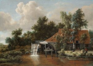 Meindert Hobbema, A Watermill, 1664 Oil on panel, 23.8 x 33.4 in Rijksmuseum, Amsterdam