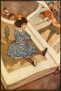 Edmond Dulac, Illustration to "A Little Girl in a Book", from Fairies I Have Met by Mrs. Rodolph Stawell