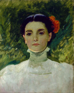 Frank Duveneck, Portrait of Maggie Wilson, 1898 Oil on cardboard, 15 x 12 in Museum of Fine Arts, Houston