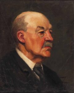 Frank Duveneck, Portrait of Winslow Homer Oil on canvas mounted on masonite, 20 x 15.9 in Private collection