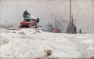 Frits Thaulow, "The King," from Akershus Fortress, 1878 Oil on wood board, 12.9 x 22 in Lillehammer Art Museum, Norway