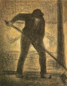 Georges Seurat, The Garbage Picker, from 1887 until 1888 Conté Crayon, 12 x 9.2 in Museu da Chácara do Céu, Rio de Janeiro