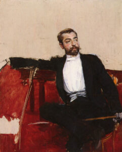 Giovanni Boldini, Portrait of John Singer Sargent, circa 1890 Oil on panel, 10.63 × 8.66 in Private collection