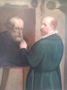 Luca Cambiaso, Self-Portrait of the Painter Painting the Portrait of His Father Giovanni Oil on canvas Palazzo Bianco, Genoa