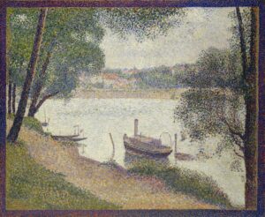 Georges Seurat, Gray Weather, Grande Jatte, 1888 Oil on canvas, 27.9 × 25.9 in Metropolitan Museum of Art, New York