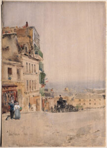 Childe Hassam, View in Montmartre, Paris, 1889 Watercolor and gouache over graphite on cream wove paper, 13 7/8 x 9 15/16 in Princeton University Art Museum