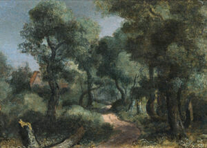 Hercules Seghers, A Forest Path, from 1618 until 1620 Oil on canvas, 6.2 x 8.8 in Private collection