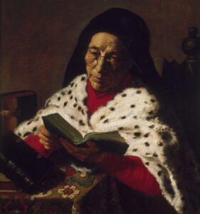 Jan Lievens, Old Woman Reading, 1621 Oil on panel, 28.1 × 26.4 in Philadelphia Art Museum