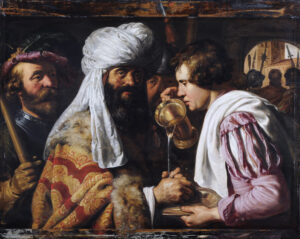 Jan Lievens, Pilate Washing his Hands, first half of 17th century Oil on panel, 29.2 x 41.7 in Museum De Lakenhal, Leiden, Netherlands