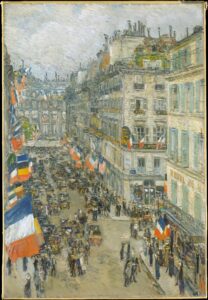 Childe Hassam, July Fourteenth, Rue Daunou, 1910 Oil on canvas, 29 1/8 x 19 7/8 in Metropolitan Museum of Art, New York