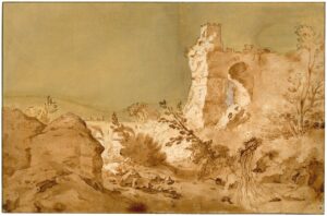 Cornelis van Poelenburgh, Landscape With Ruins and Aqueduct University Libraries Leiden, Netherlands