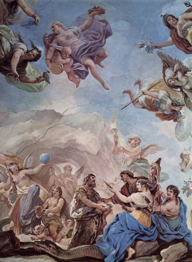 Luca Giordano, The Creation of Man, 1684-1686 Fresco Palazzo Medici-Riccardi, Florence