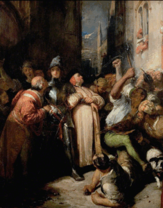 Richard Parkes Bonington, Quentin Durward at Liège, Belgium, c 1827–1828 Oil on canvas, 24.8 x 20.3 in Nottingham City Museums & Galleries, UK