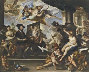 Luca Giordano, Rubens Painting ‘The Allegory of Peace’, c 1660 Oil on canvas, 11 x 13.5 ft Museo del Prado, Madrid