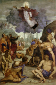 Tintoretto, Saint Augustine Healing the Lame, circa 1550 Oil on canvas, 100.3 x 68.8 in Palazzo Chiericati Art Gallery, Vicenza