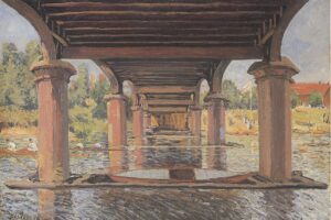 Alfred Sisley, Under the Bridge at Hampton Court, 1874 Oil on canvas, 19.7 x 29.9 in Kunstmuseum, Winterthur, Switzerland