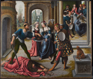 Bernard van Orley, The Beheading of St. John the Baptist, Salome Dancing During the Banquet of Herod in the Background, between c 1514 and c 1515 Oil on panel, 25.5 x 29.2 in Metropolitan Museum of Art, New York