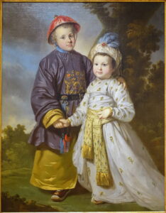Tilly Kettle, Portrait of Two Children in Eastern Costumes, c 1765 Oil on canvas, 50.7 x 40 in Private collection