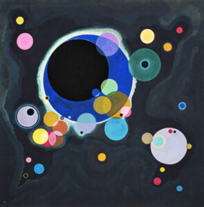 Wassily Wassilyevich Kandinsky, Several Circles Oil on canvas, 55.1 x 55.1 in Solomon R. Guggenheim Museum, New York