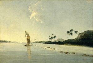 William Hodges, View of Part of the Island of Raiatea, 1773 Oil on canvas, 19.9 x 24 in Royal Museums Greenwich