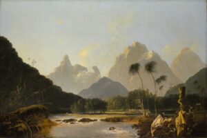 William Hodges, Oaitepeha Bay, Tahiti, 1776 Oil on canvas, 36.5 x 54.5 in Royal Museums Greenwich
