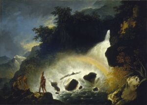 William Hodges, Waterfall in Dusky Bay, New Zealand, 1775 Oil on canvas, 53.5 x 76 in Royal Museums Greenwich
